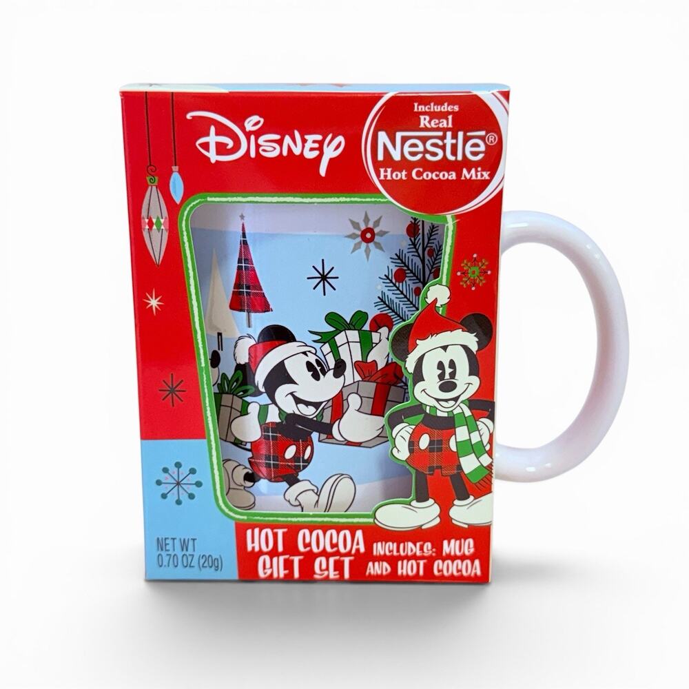 Mickey & Minnie Mouse Christmas Coffee Mug Cup Nestlé Hot Cocoa Gift Disney NIB